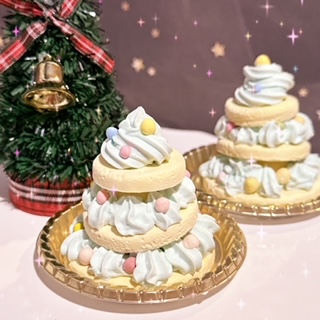 粘土スイーツ（クリスマスツリーケーキ）